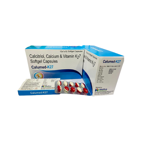 Calcium Carbonate 625mg, Calcium 250mg, Calcitrol 0.25mg, & Vitamin K2-7 Soft Gel Capsules